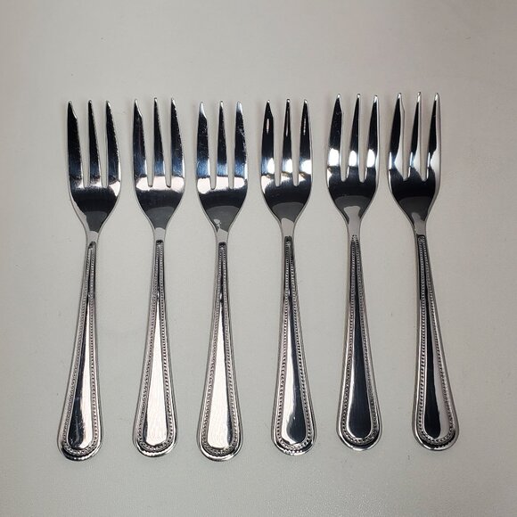 Vintage Cutlery Dessert Fork Set – Stainless Steel, Boxed, 5.5” - Picture 4 of 9